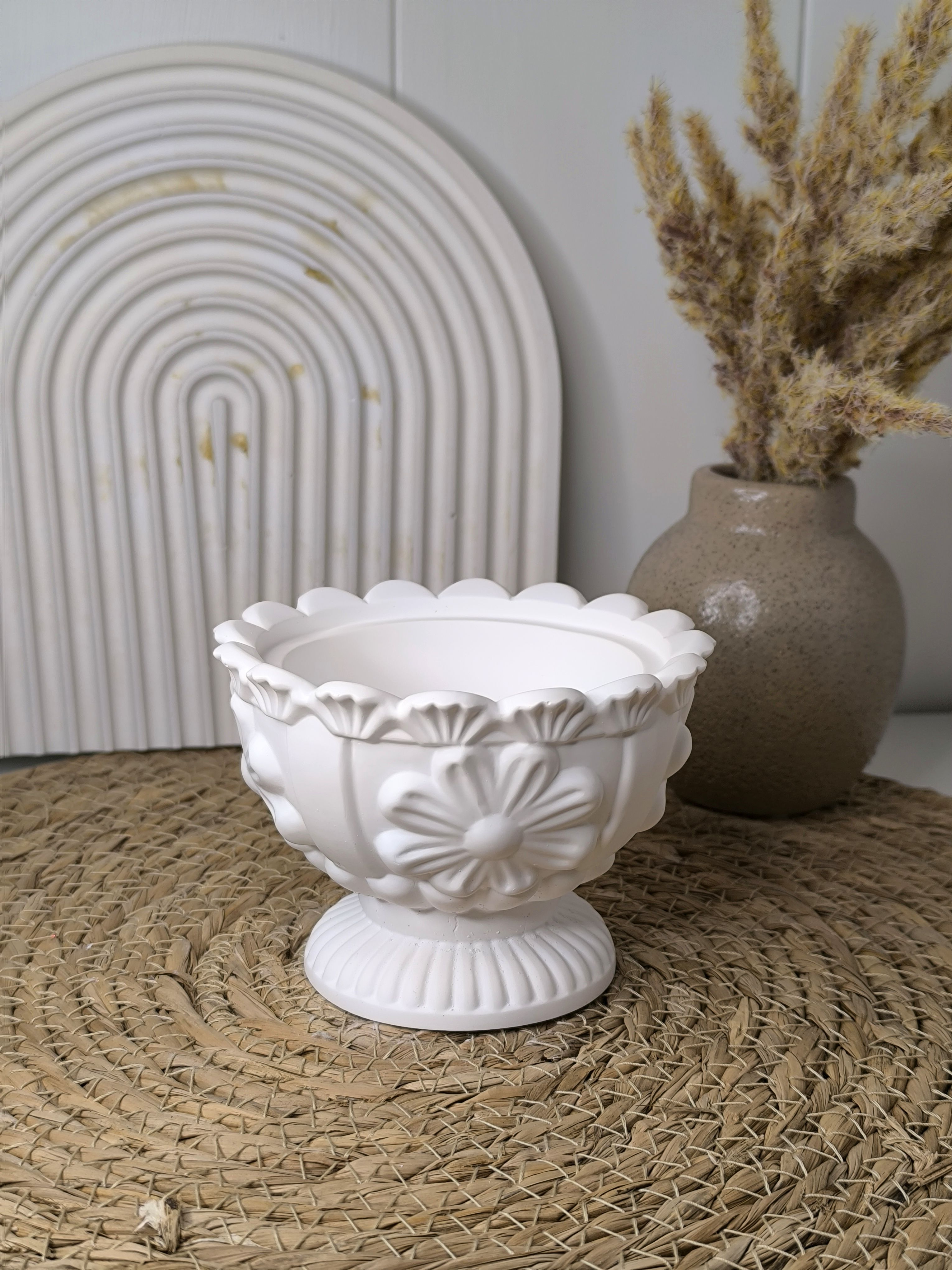 Amphore Schale Vintage Shabby mit Blumen