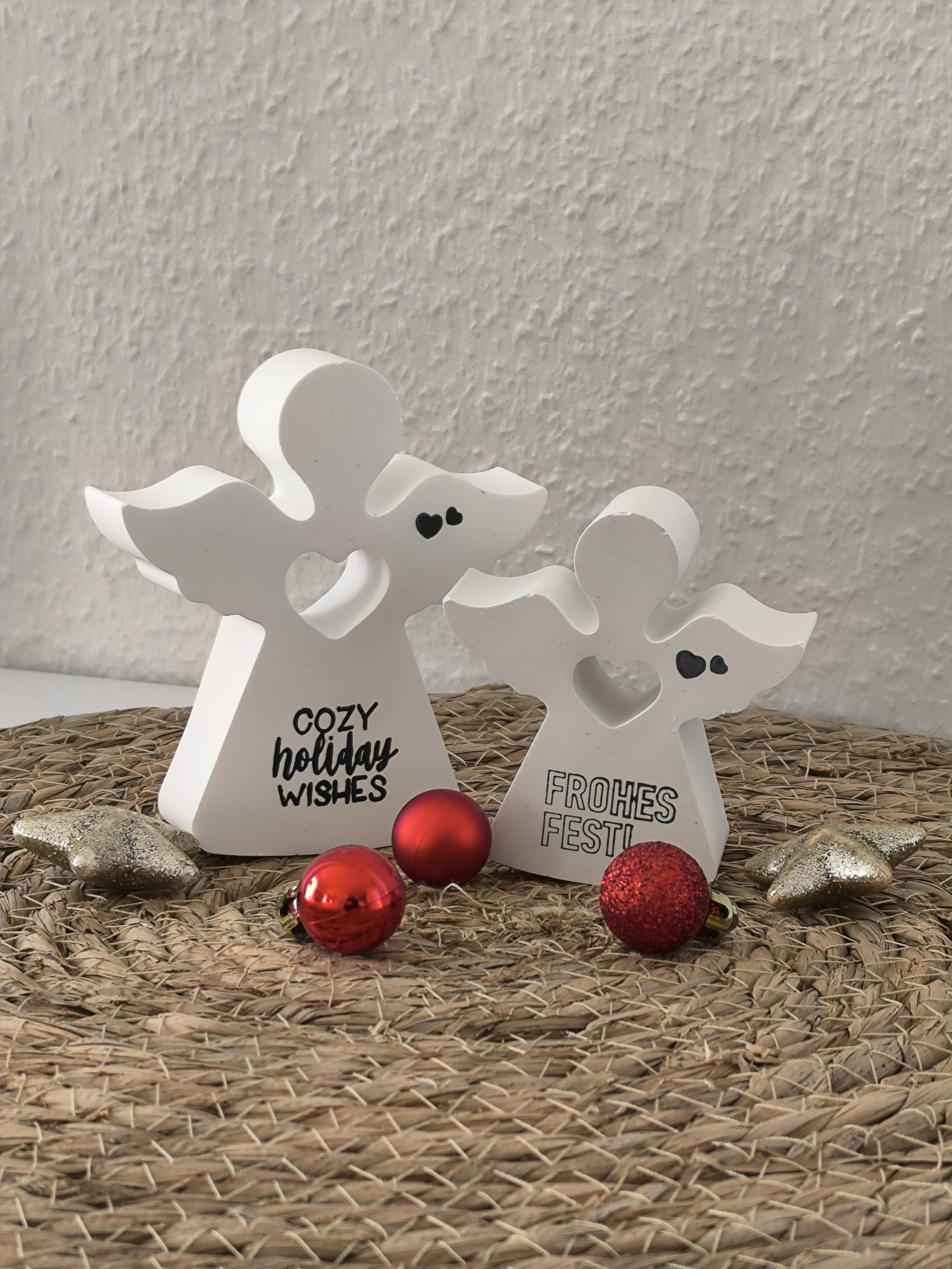 Figur Engel mit Herz Schutzengel Weihnachten Taufe Hochzeit